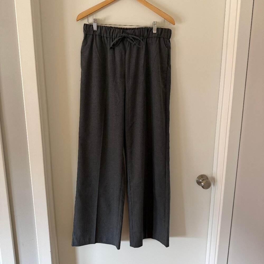 Wideleg gray pants with drawstring - women's large